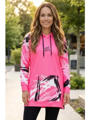 Ženski funkcionalni podaljšani pulover premium ALTISPORT VOJ/ALW039MI03 FLUO ROZA