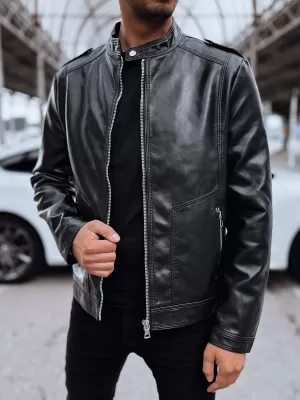 Moška usnjena jakna DSTREET tx4714 ČRN