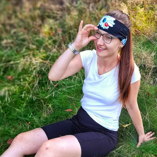  Otroški športni trak za glavo WAMU LUČNÍ KYTKY ČRNA 
