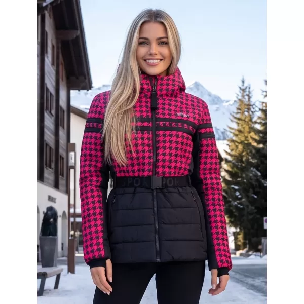  Ženska zimska jakna ALTISPORT DEBORA ČRNA/ROZA 