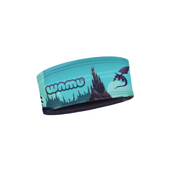  Otroški športni naglavni trak DRAGON FANTASY BLUE WAMU 