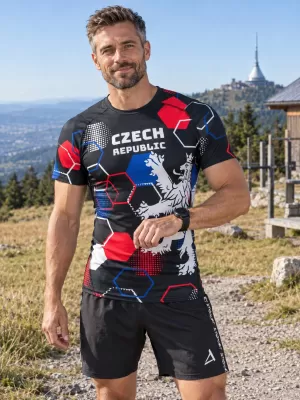 Moška funkcionalna kompresijska majica s kratkimi rokavi premium ALTISPORT VOJ/ALM036TR04 HEKSA ČRNA