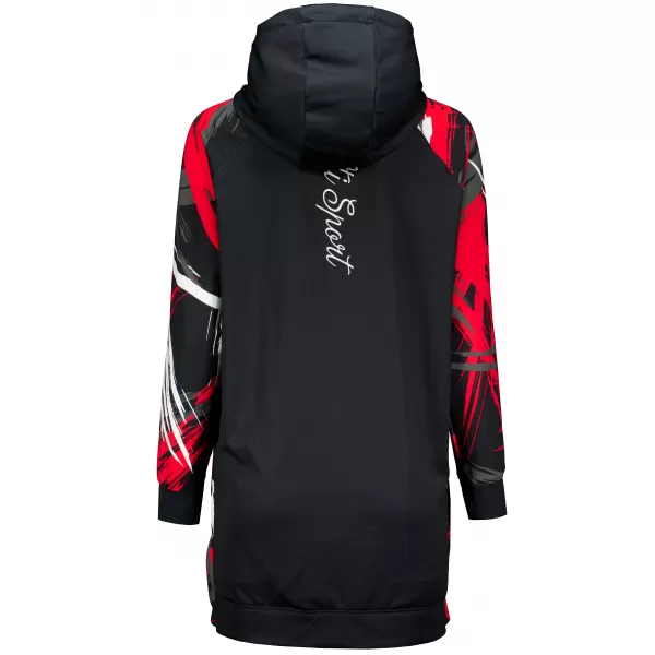  Ženski funkcionalni podaljšani pulover premium ALTISPORT VOJ/ALW039MI03 ČRNA/RDEČA 