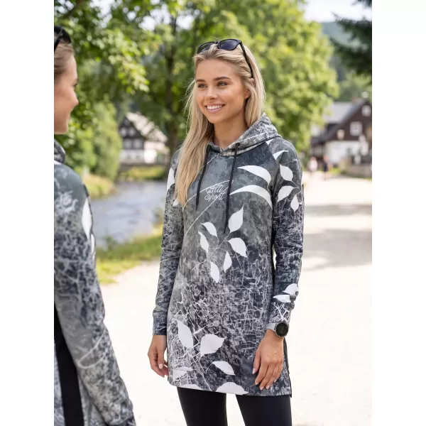  Ženski funkcionalni podaljšani pulover premium ALTISPORT VOJ/ALW020MI03 ČRNO-BELO 