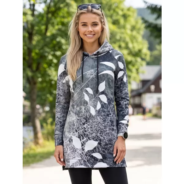  Ženski funkcionalni podaljšani pulover premium ALTISPORT VOJ/ALW020MI03 ČRNO-BELO 