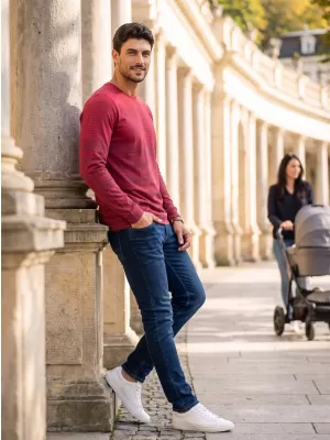Moška majica s kratkimi rokavi ALTISPORT DAIRUS BORDO