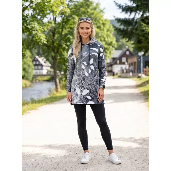  Ženski funkcionalni podaljšani pulover premium ALTISPORT VOJ/ALW020MI03 ČRNO-BELO 