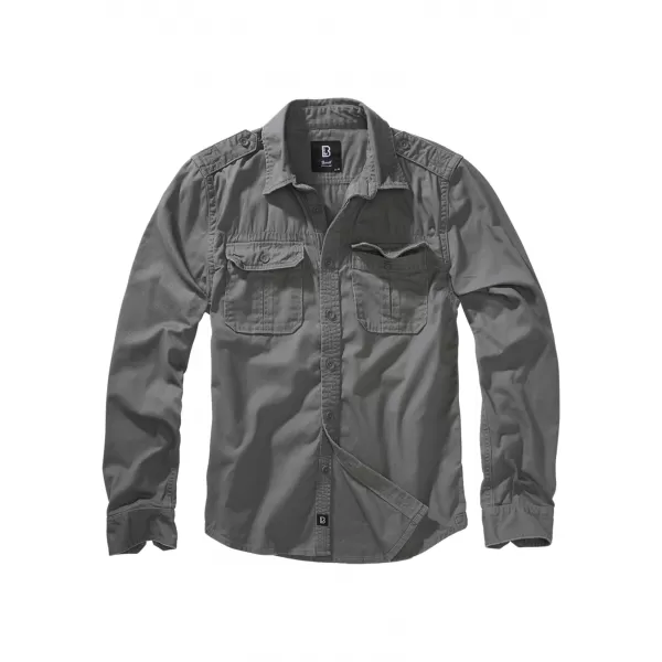  Srajca BRANDIT VINTAGE BD9373 OGLJE SIVA 
