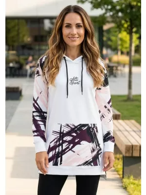 Ženski funkcionalni podaljšani pulover premium ALTISPORT VOJ/ALW039MI03 BELA