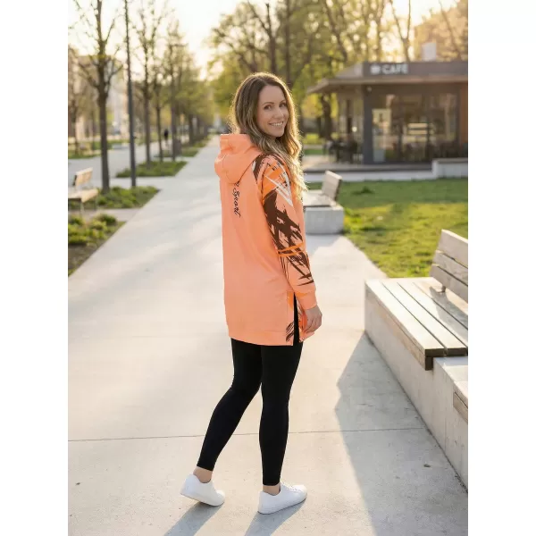  Ženski funkcionalni podaljšani pulover premium ALTISPORT VOJ/ALW039MI03 ORANŽNA 