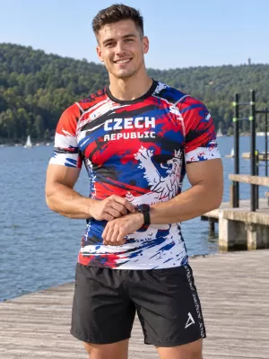 Moška funkcionalna kompresijska majica s kratkimi rokavi premium ALTISPORT VOJ/ALM036TR04 ČEŠKI