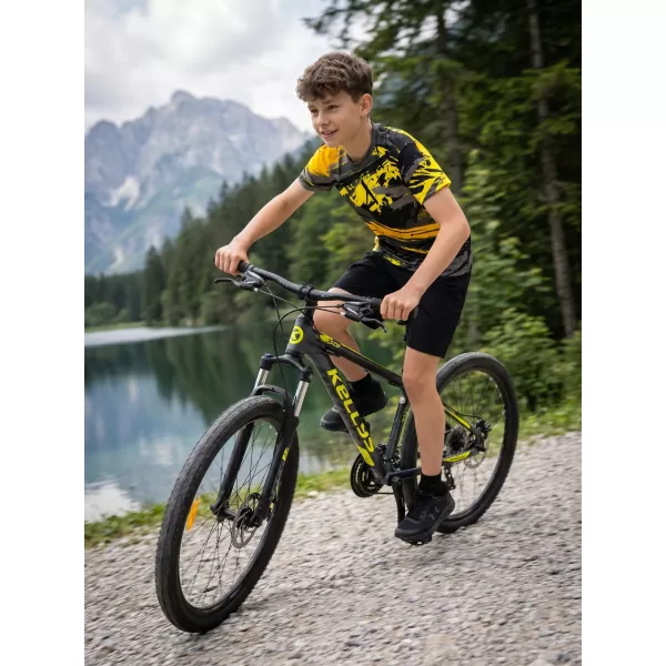 Otroška premium funkcionalna majica ALTISPORT VOJ/ALK014TR01 ČRNA IN RUMENA 