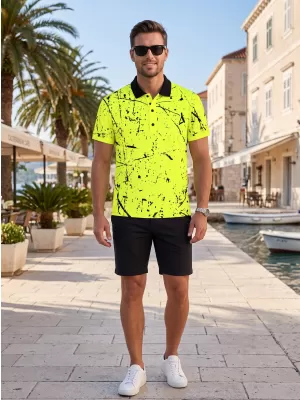 Moška funkcionalna majica z vrhunskim ovratnikom ALTISPORT VOJ/ALM034TR05 NEON RUMENA