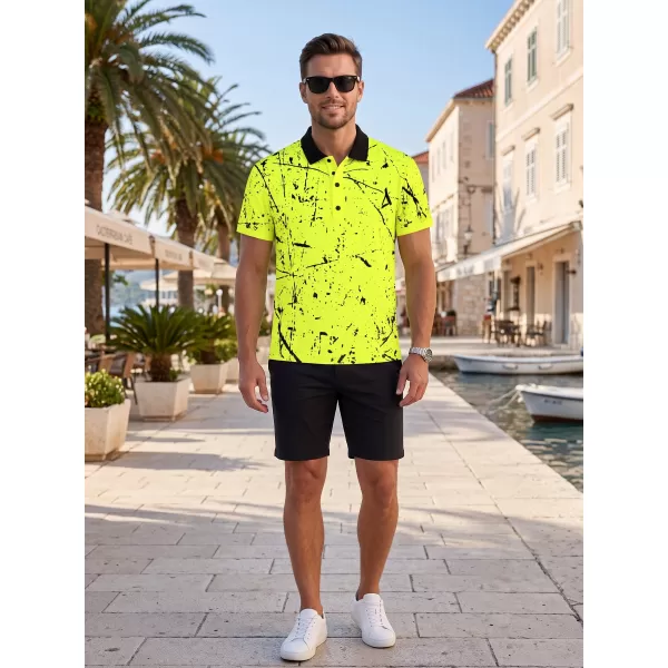  Moška funkcionalna majica z vrhunskim ovratnikom ALTISPORT VOJ/ALM034TR05 NEON RUMENA 