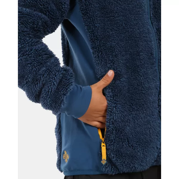  Pulover s kapuco iz flisa za fante KILPI NORKA-JB WJ0201KI TEMNO MODRA 