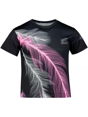 Otroška premium funkcionalna majica ALTISPORT VOJ/ALK001TR01 ČRNA/SVETLO ROZA