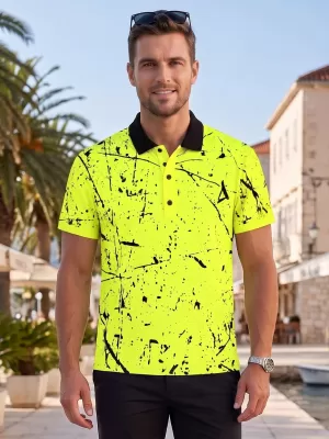 Moška funkcionalna majica z vrhunskim ovratnikom ALTISPORT VOJ/ALM034TR05 NEON RUMENA