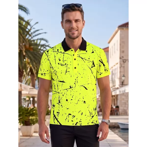  Moška funkcionalna majica z vrhunskim ovratnikom ALTISPORT VOJ/ALM034TR05 NEON RUMENA 