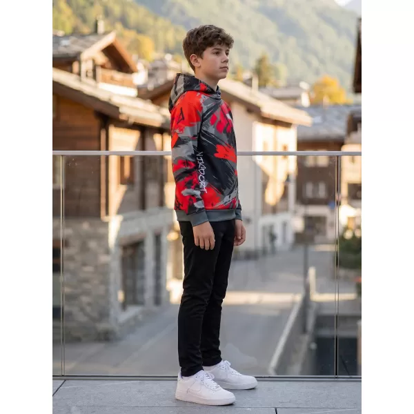  Otroški premium funkcionalni pulover ALTISPORT VOJ/ALK014MI01 ČRNA/RDEČA 