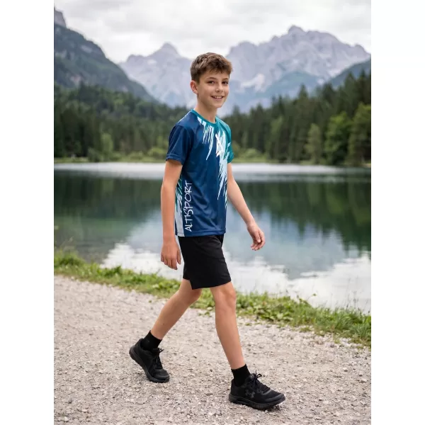  Otroška premium funkcionalna majica ALTISPORT VOJ/ALK006TR01 KEROZIN/MODRA 