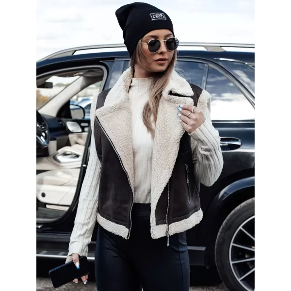  Telovnik DSTREET WOOLZIP TY4746 ČERNÁ/KARAMELOVÁ ČRNA/RJAVA 