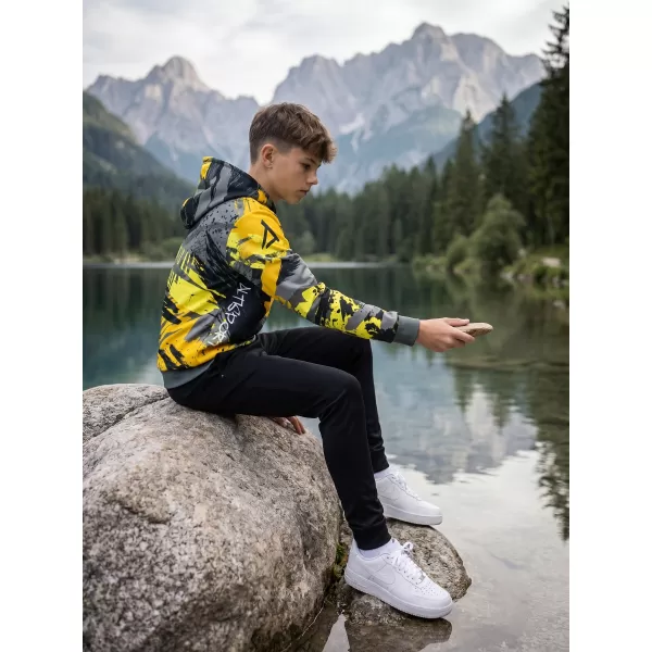  Otroški premium funkcionalni pulover ALTISPORT VOJ/ALK014MI01 ČRNA IN RUMENA 