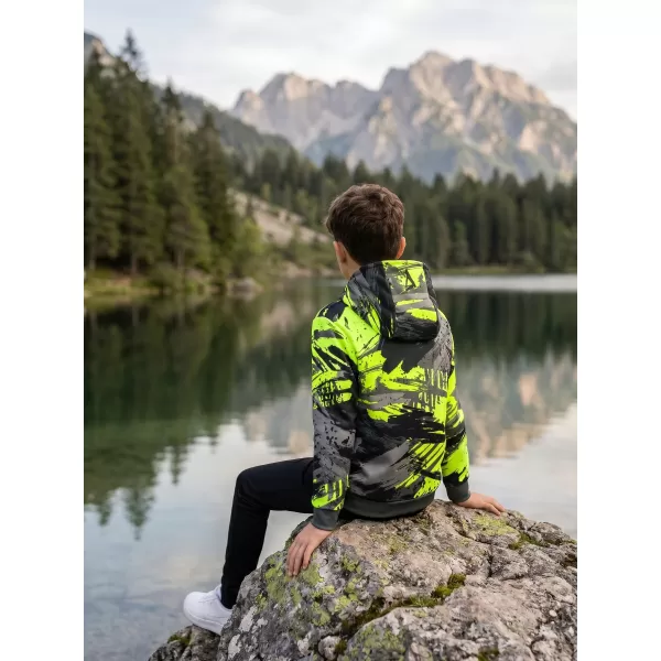  Otroški premium funkcionalni pulover ALTISPORT VOJ/ALK014MI01 ČRNA/ZELENA 
