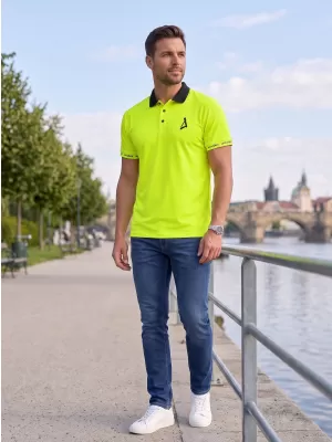 Moška funkcionalna majica z vrhunskim ovratnikom ALTISPORT VOJ/ALM000TR05 NEON RUMENA