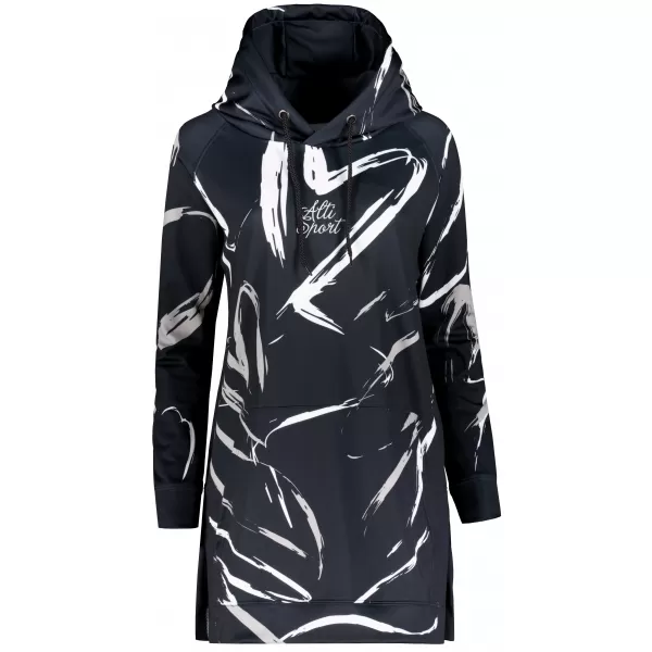  Ženski funkcionalni podaljšani pulover premium ALTISPORT VOJ/ALW049MI03 ČRNO-BELO 