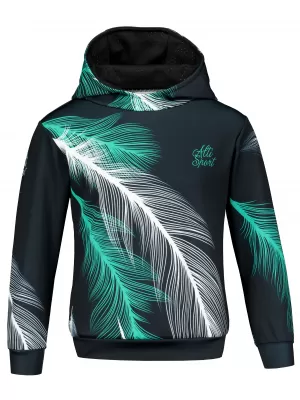 Otroški premium funkcionalni pulover ALTISPORT VOJ/ALK001MI01 ČRNA/TURKIZNA