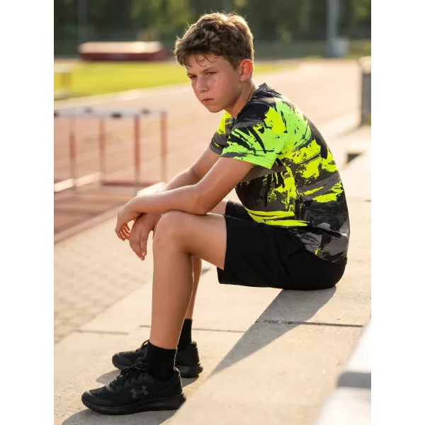  Otroška premium funkcionalna majica ALTISPORT VOJ/ALK014TR01 ČRNA/ZELENA 