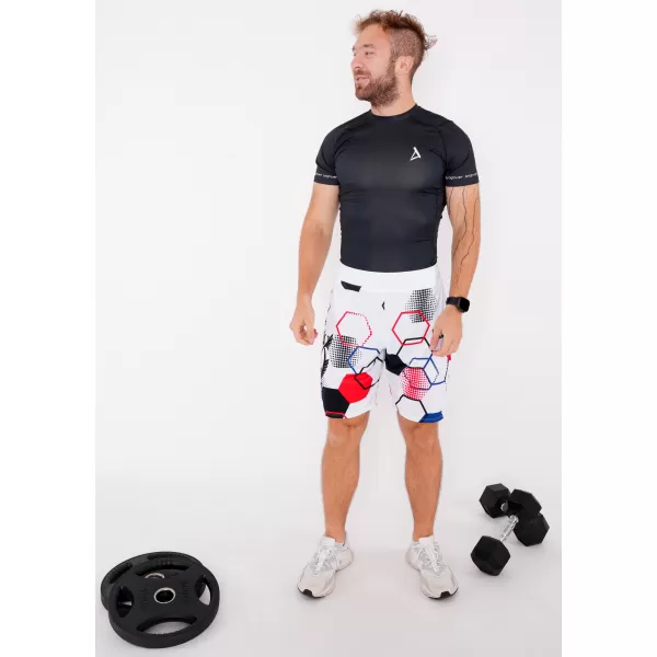  Moške premium funkcionalne kratke hlače brez žepov ALTISPORT VOJ/ALM036KRA02 HEKSA BELA 