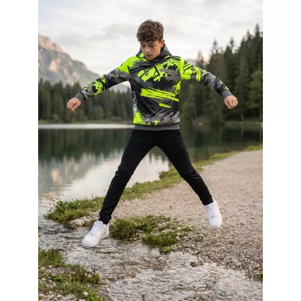  Otroški premium funkcionalni pulover ALTISPORT VOJ/ALK014MI01 ČRNA/ZELENA 