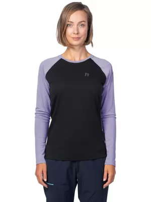 Ženska majica z dolgimi rokavi HANNAH LESLIE L/S ANTRACIT/GLICINIJA
