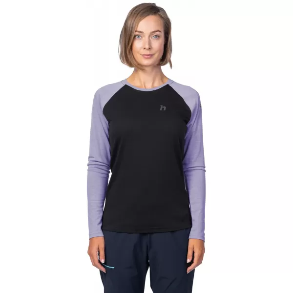  Ženska majica z dolgimi rokavi HANNAH LESLIE L/S ANTRACIT/GLICINIJA 