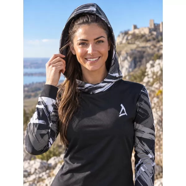  Ženski vrhunski funkcionalni pulover ALTISPORT VOJ/ALW039MI01 ČRNO/BELO 