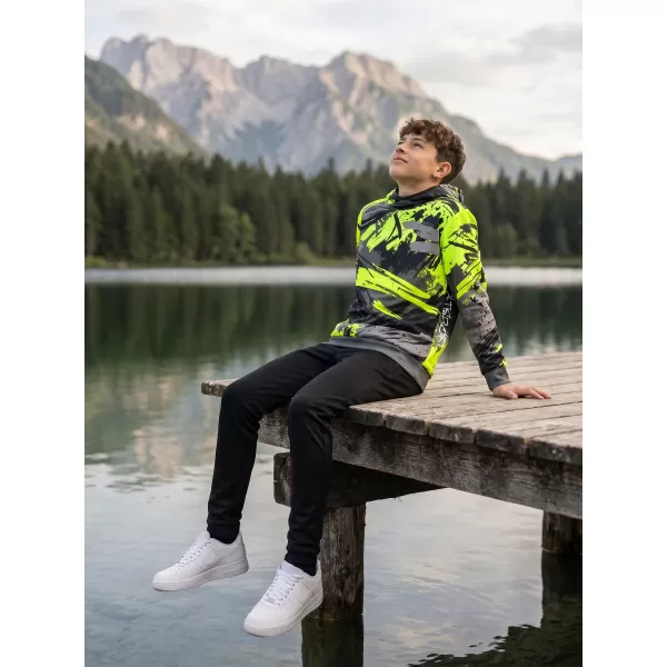  Otroški premium funkcionalni pulover ALTISPORT VOJ/ALK014MI01 ČRNA/ZELENA 