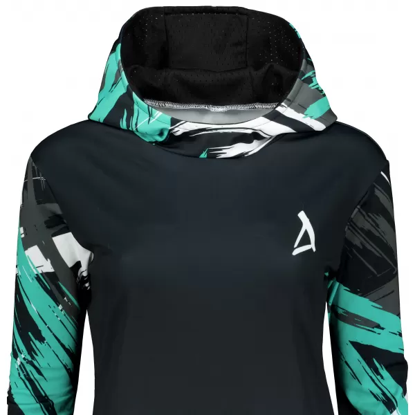  Ženski premium funkcionalni pulover ALTISPORT VOJ/ALW039MI01 ČRNA/TURKIZNA 