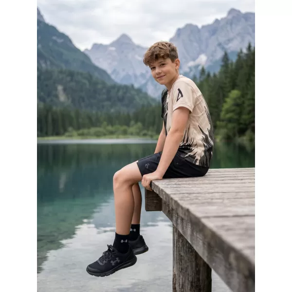  Otroška premium funkcionalna majica ALTISPORT VOJ/ALK006TR01 ČRNA/RJAVA 