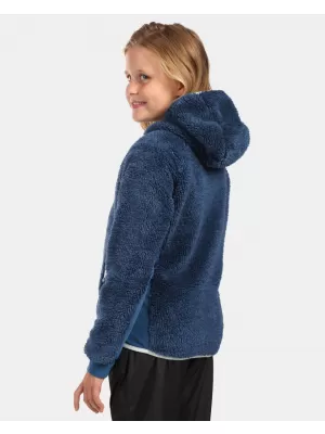 Pulover s kapuco iz flisa za deklice KILPI NORKA-JG WJ0211KI TEMNO MODRA