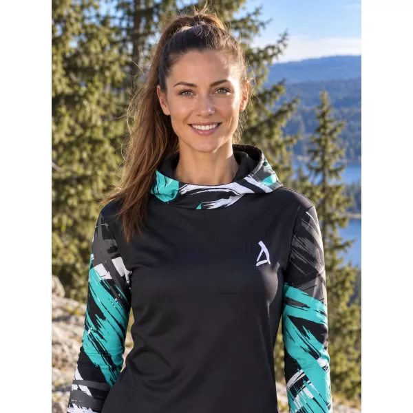  Ženski premium funkcionalni pulover ALTISPORT VOJ/ALW039MI01 ČRNA/TURKIZNA 