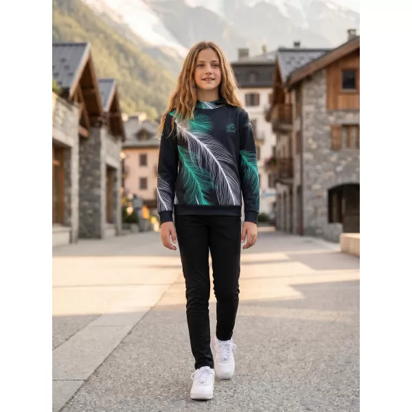 Otroški premium funkcionalni pulover ALTISPORT VOJ/ALK001MI01 ČRNA/TURKIZNA 
