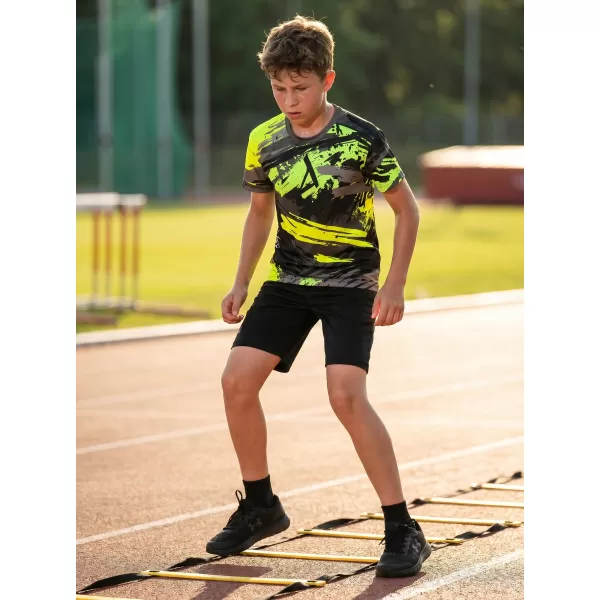  Otroška premium funkcionalna majica ALTISPORT VOJ/ALK014TR01 ČRNA/ZELENA 