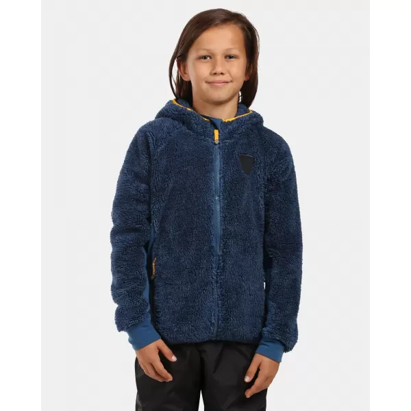  Pulover s kapuco iz flisa za fante KILPI NORKA-JB WJ0201KI TEMNO MODRA 