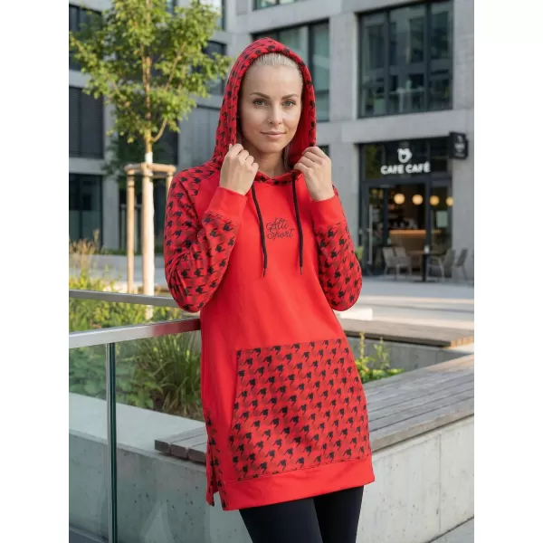  Ženski funkcionalni podaljšani pulover premium ALTISPORT VOJ/ALW048MI03 RDEČA 