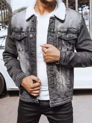 Moška jakna jeansa DSTREET tx4230 ČRN