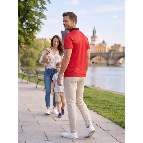 Moška funkcionalna majica z vrhunskim ovratnikom ALTISPORT VOJ/ALM050TR05 RDEČA 