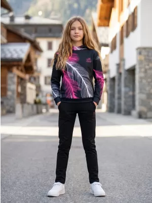 Otroški premium funkcionalni pulover ALTISPORT VOJ/ALK001MI01 ČRNA/ROZA