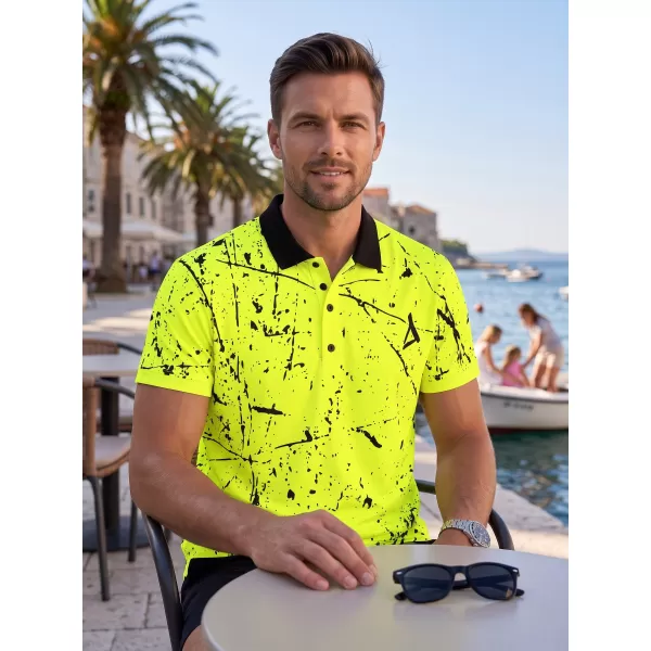  Moška funkcionalna majica z vrhunskim ovratnikom ALTISPORT VOJ/ALM034TR05 NEON RUMENA 