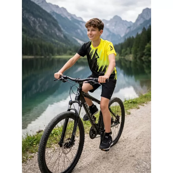  Otroška premium funkcionalna majica ALTISPORT VOJ/ALK006TR01 ČRNA IN RUMENA 